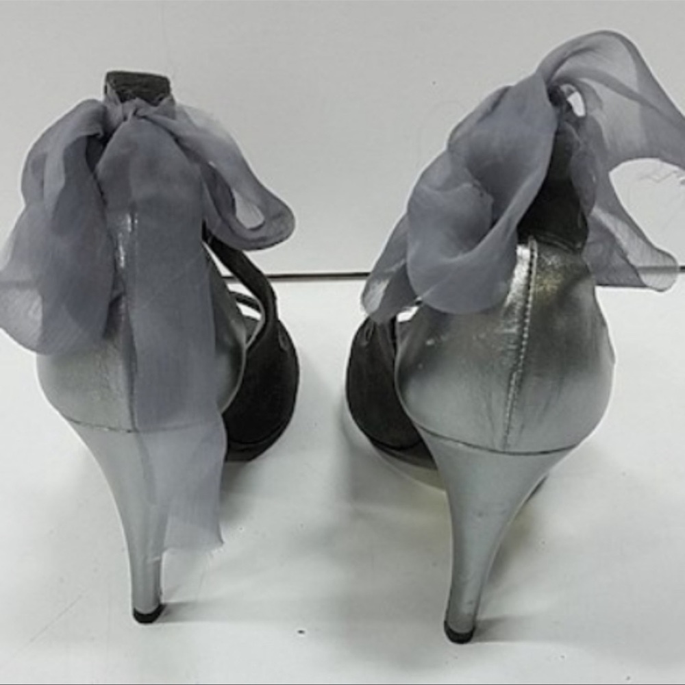 NEW PIERRE HARDY 1416 CHARCOAL SUEDE/SILVER HEELS - Picture 3 of 4